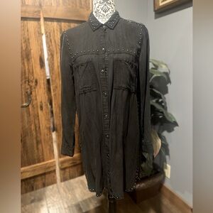 Rails size small black long shirt with studs